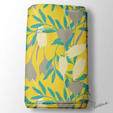 Mustered Yellow Floral Printed Fabric Wholesale Market